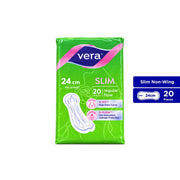 Vera Sanitary Pads - Slim, 24cm No Wings, For Regular Flow (20's)