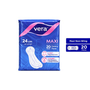 Vera Sanitary Pads - Maxi, 24cm No Wings, For Heavy Flow (20's)
