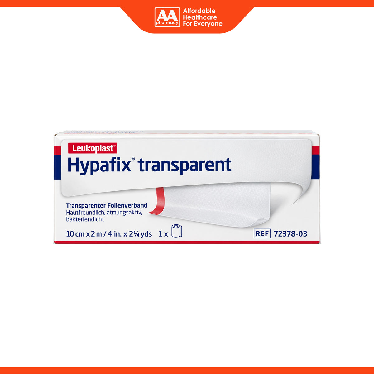 Leukoplast Hypafix Transparent Film Roll 10cm x 2m - REF72378-03 (1's)