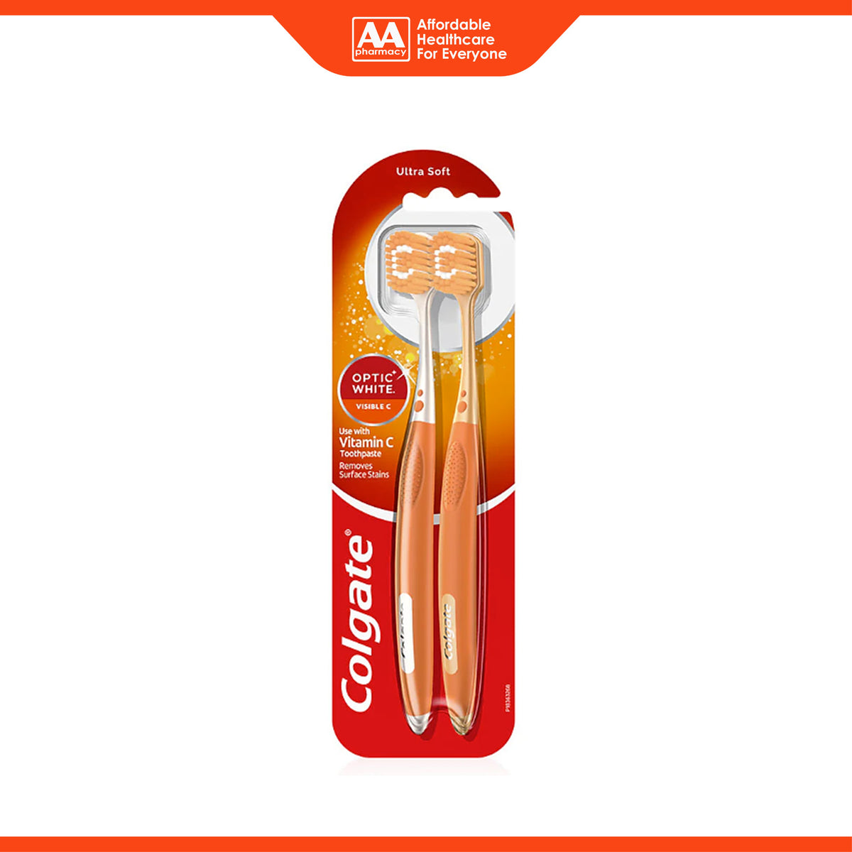 Colgate Toothbrush - Optic White Visible C, Ultra Soft (2's)