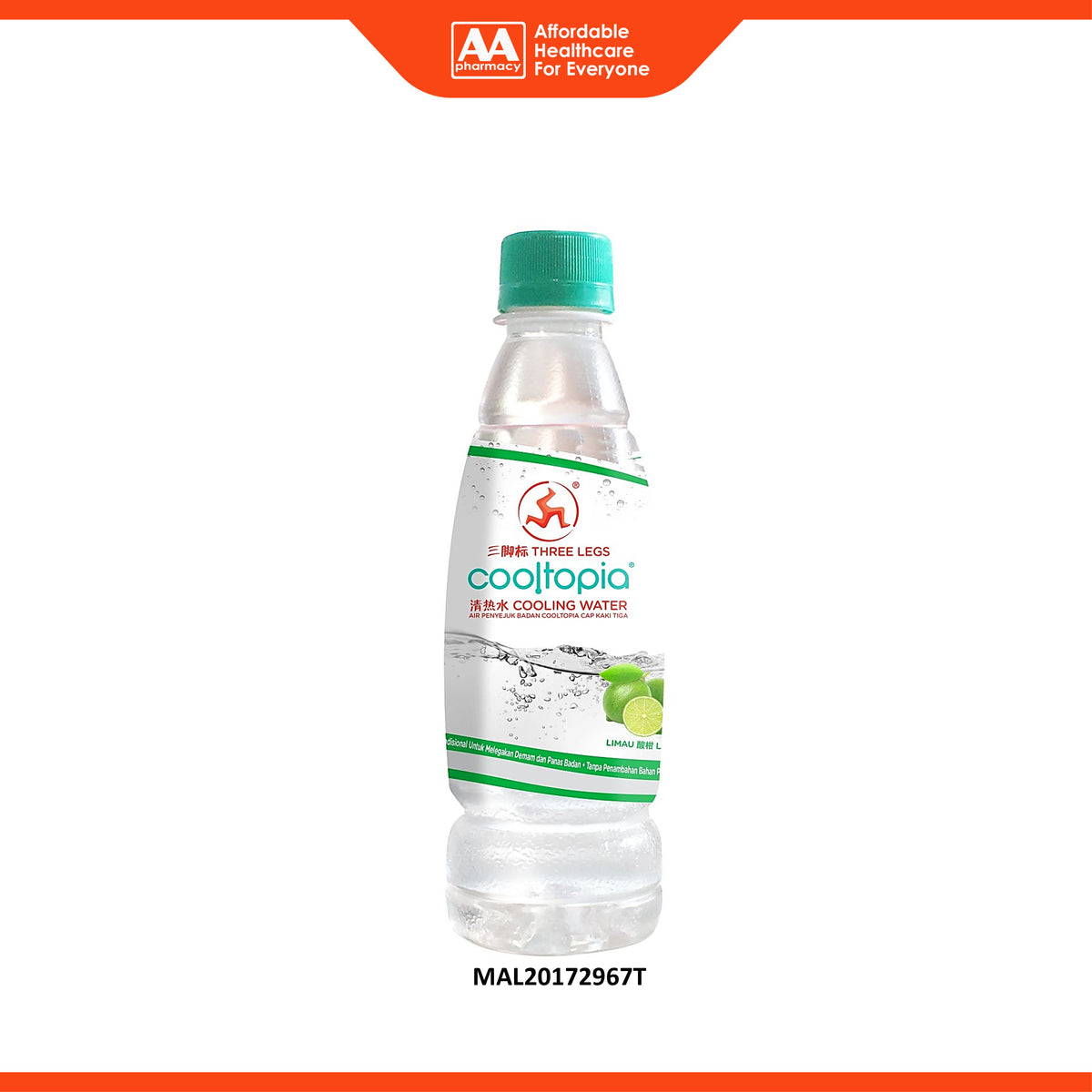 3 Legs Cooltopia Cooling Water - Lime (320ml)