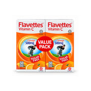 Flavettes Vitamin C 500mg Chewable Tablet - Sugar Free (2 x 50's) - Orange Flavour
