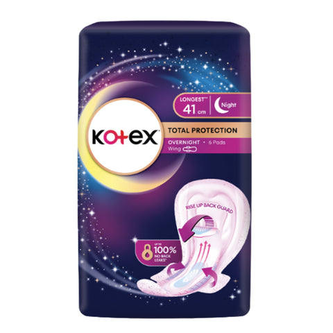 Kotex Total Protection Overnight Wing Pro Guard 41cm (6's/12's)