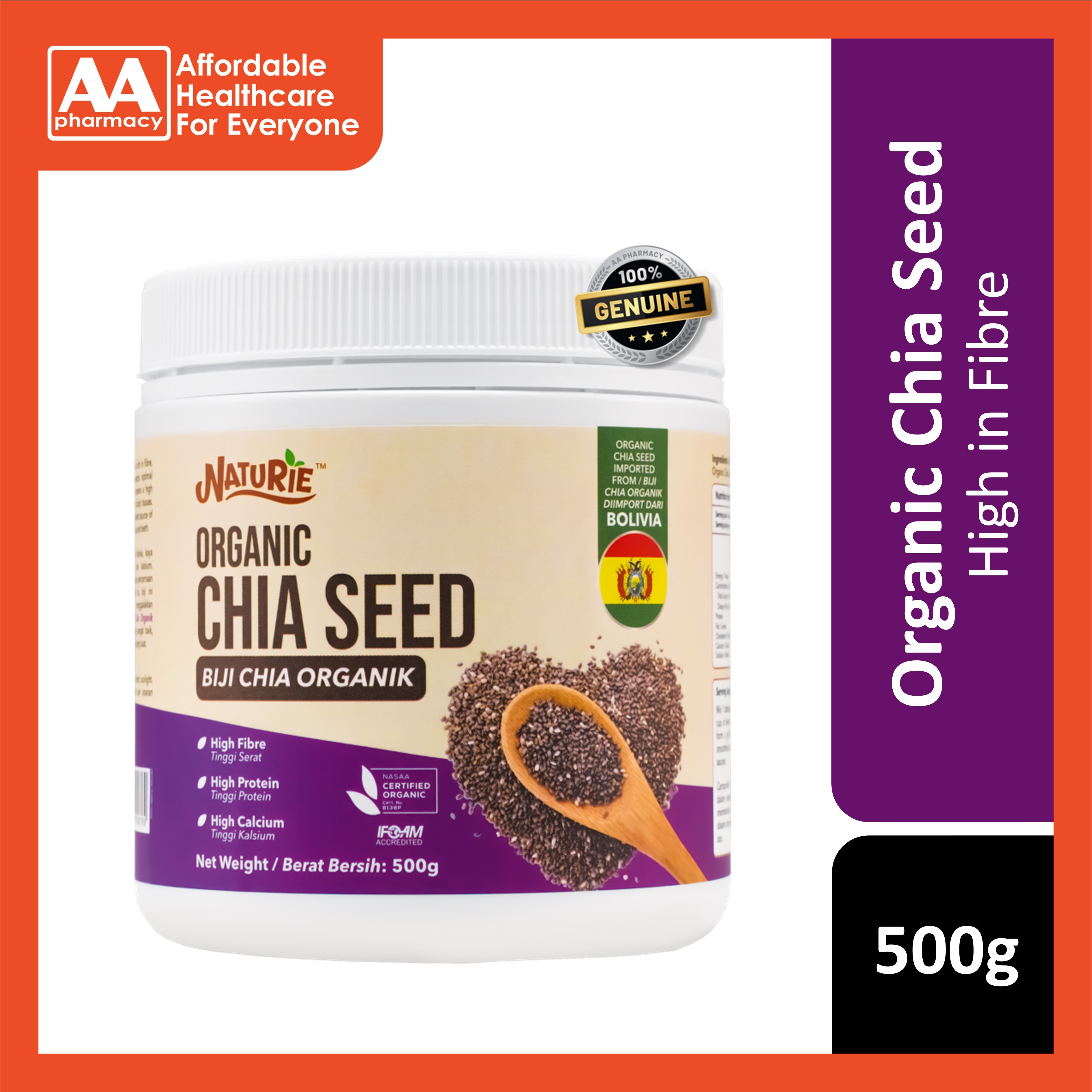 Naturie Organic Chia Seed 500g – AA Pharmacy