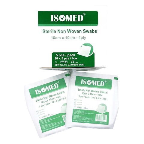 Sterile Non Woven Swab (5cm/7.5cm/10cm x 4 ply) - 20 x 5's