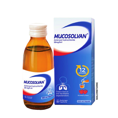 Mucosolvan Liquid 30mg/5ml (100ml) - To Clear Mucus and Facilitate Expectoration