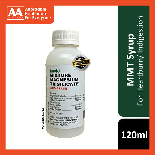 Hovid Mixture Magnesium Trisilicate (MMT Syrup) 120mL - For Indigestion/ Heartburn