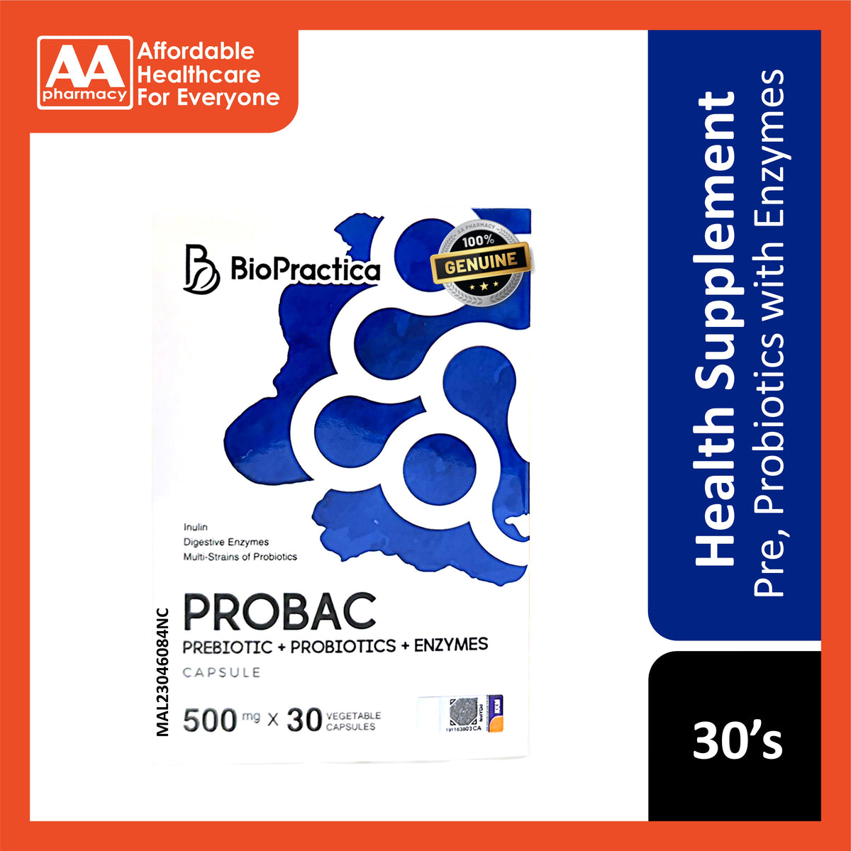 BioPractica Probac 30's (Prebiotic, Probiotics & Digestive Enzymes ...