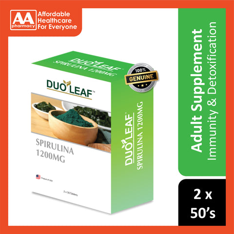 Duoleaf Spirulina 1200mg Tablet 2x50's