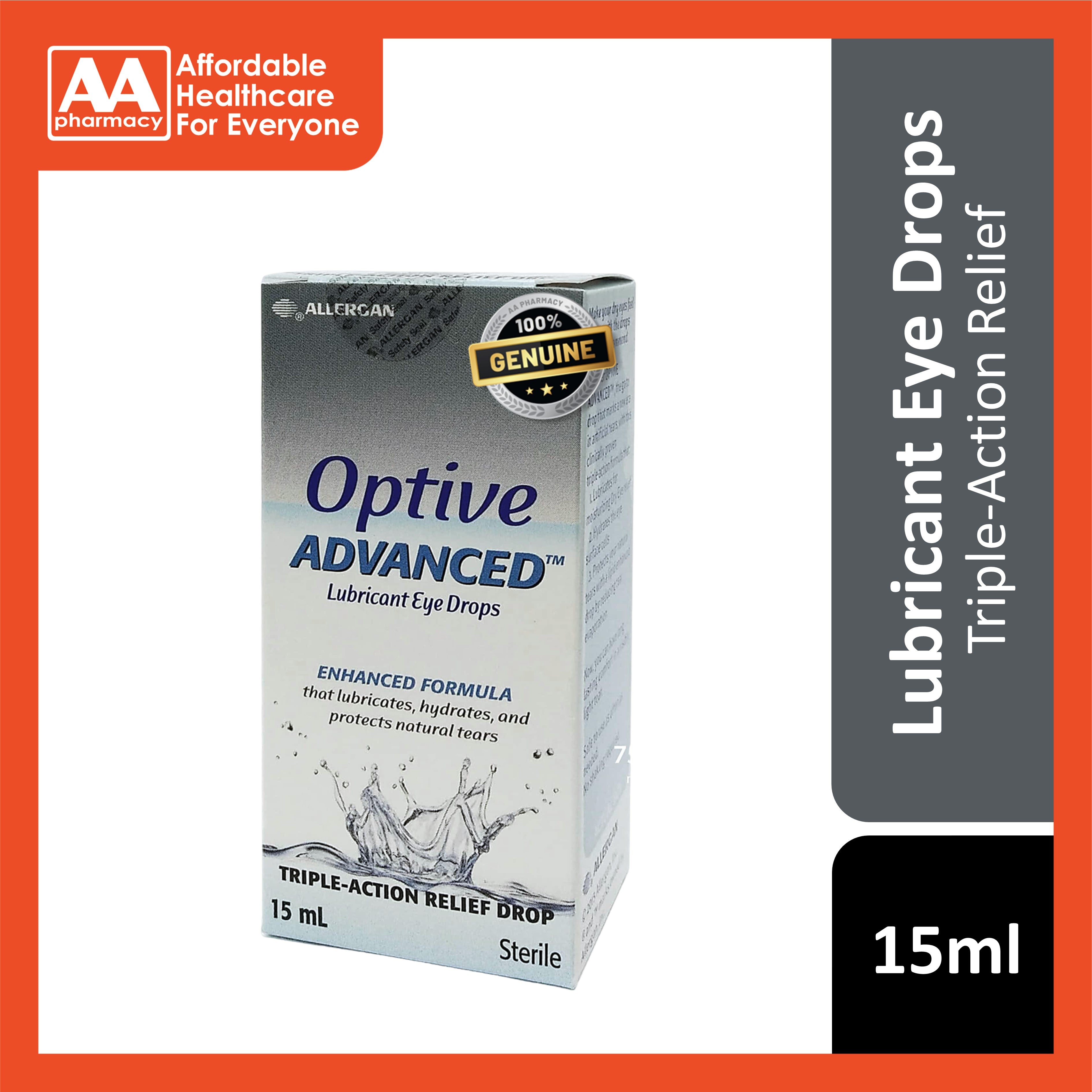 Optive Advanced Lubricant Eye Drops 15ml – AA Pharmacy