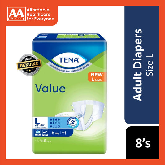 Tena Value Adult Diapers Size L 8's