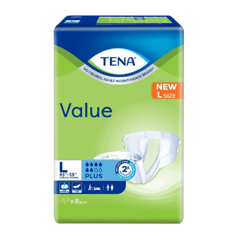 Tena Value Adult Diapers Size L 8's