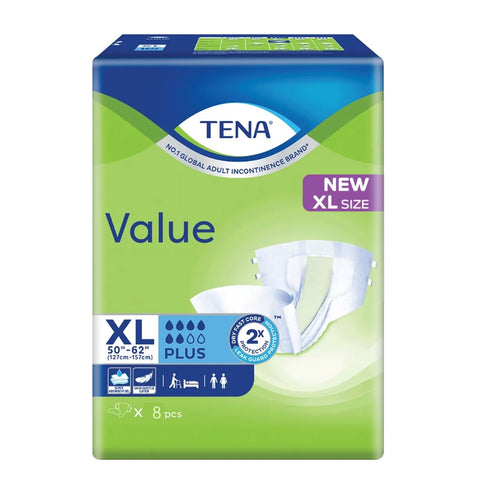 Tena Value Adult Diapers Size XL 9's