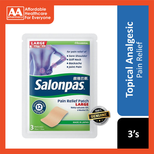Salonpas Pain Relief Patch Large 10cm x 14cm 3's
