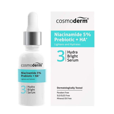 Cosmoderm Niacinamide + Prebiotic + Hyaluronic Acid Hydra Bright Serum 30mL