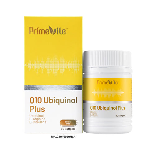 PrimeVite Q10 Ubiquinol Plus Softgel 30's - With L-Arginine and L-Citrulline