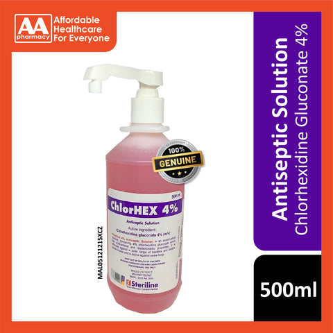 ChlorHEX 4% w/v Antiseptic Solution 500ml (Chlorhexidine Gluconate)