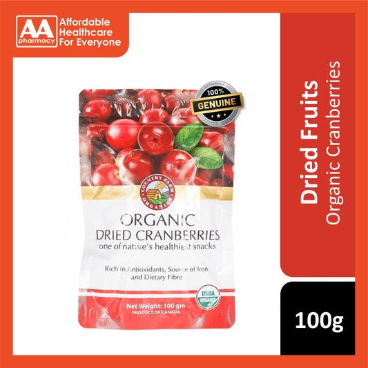 Country Farm Organic Dried Cranberries 100g