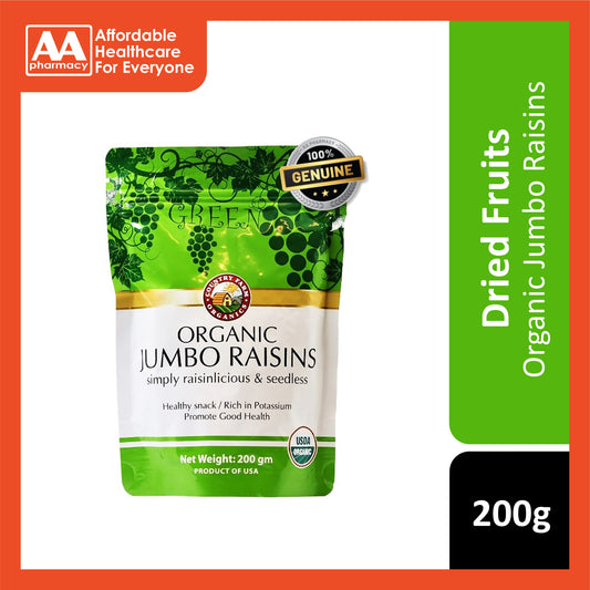 Country Farm Organic Jumbo Green Seedless Raisins 200g