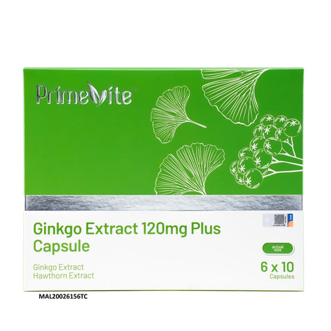 PrimeVite Ginkgo Extract 120mg Plus 6 x 10's