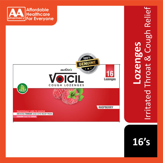 Voicil Raspberry Lozenges 16's (Irritated Throat and Cough Relief)