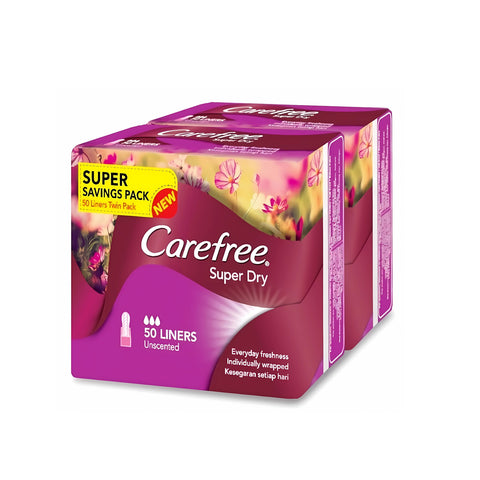 Carefree Super Dry Unscented Pantyliners (2x50's)