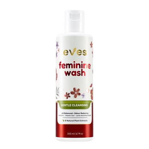 Eves Feminine Wash 200mL (with Prebiotics, Vitamin C & E, Lactic Acid and Niacinamide)