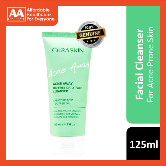 Curaskin Acne Away Oil-Free Daily Face Cleanser 125ml - With Salicylic Acid/ Tea Tree Oil