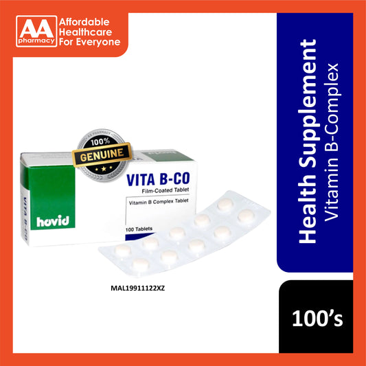 Hovid Vita B-Co (Vitamin B Complex) Film-Coated Tablet - 100's