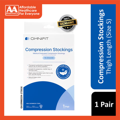 Omnifit Compression Stockings 15-21mmHg (Size XS-XL) - MDA Approved