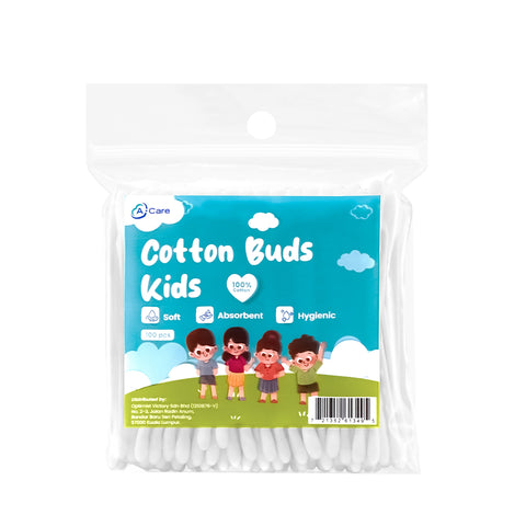 A-Care Kids Cotton Buds 100's (Zipper Bag)