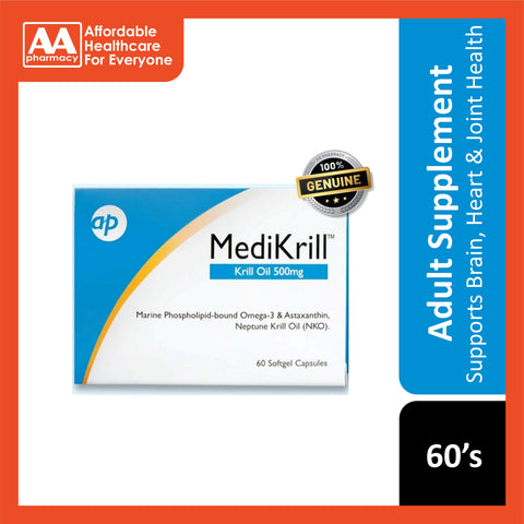 MediKrill Krill Oil 500mg Softgel Capsule 60's