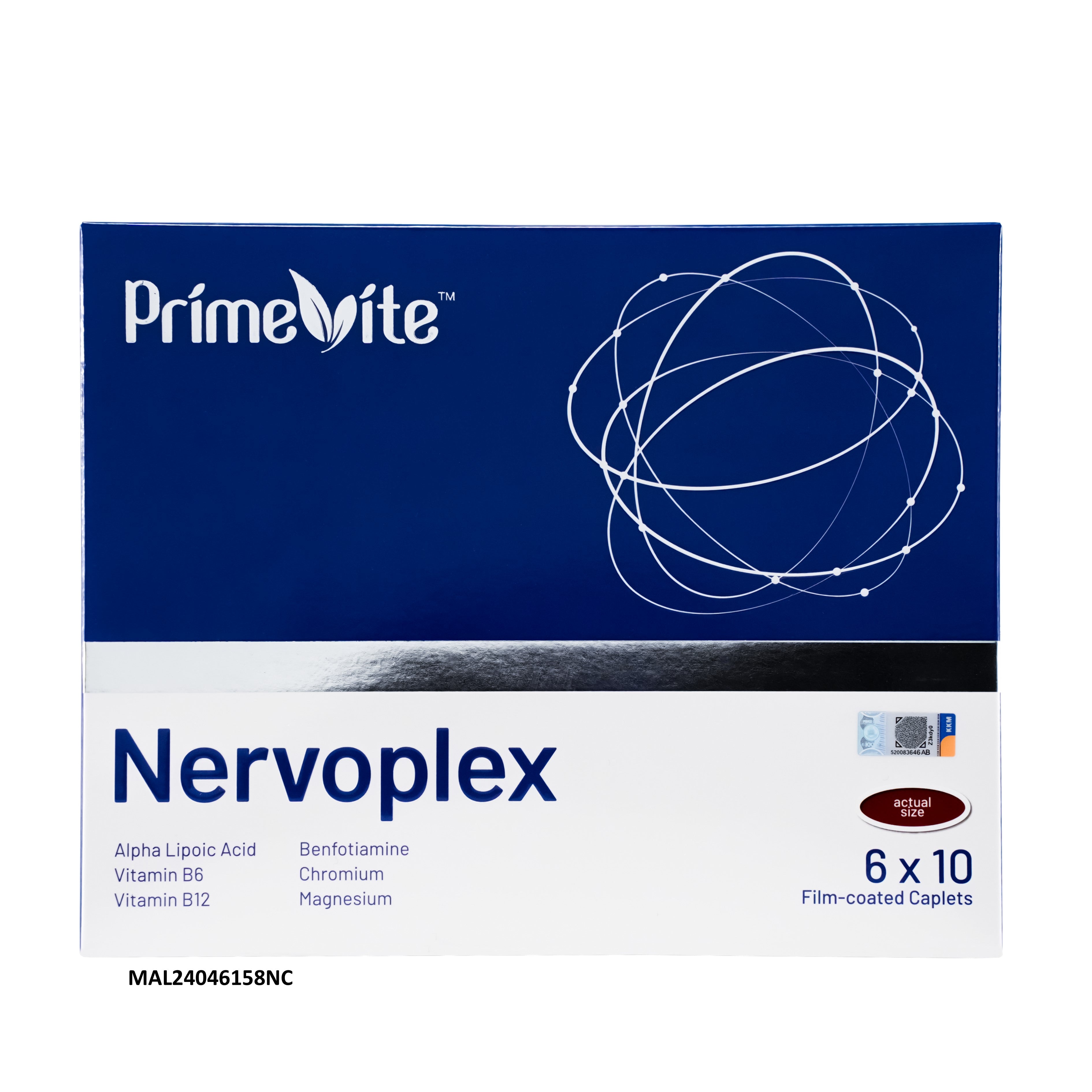 PrimeVite Nervoplex Film-Coated Caplet 6x10's – AA Pharmacy