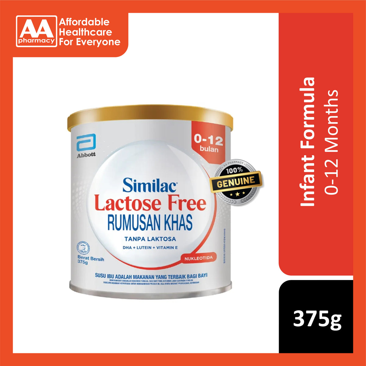 Similac Lactose Free Infant Formula 375g (For Babies 0-12 Months) – AA ...