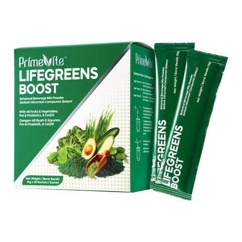 PrimeVite Lifegreen Boost Botanical Beverage Mix Powder 10gx28's