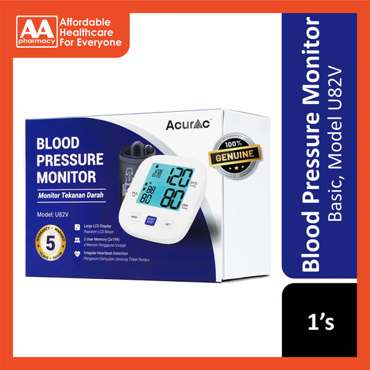 Acurac Basic Blood Pressure Monitor (Model: U82V) [5 Years Warranty]