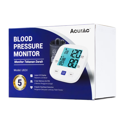 Acurac Basic Blood Pressure Monitor (Model: U82V) [5 Years Warranty]