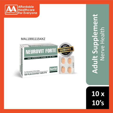 Hovid Neurovit Forte Film-Coated Tablet 10x10's