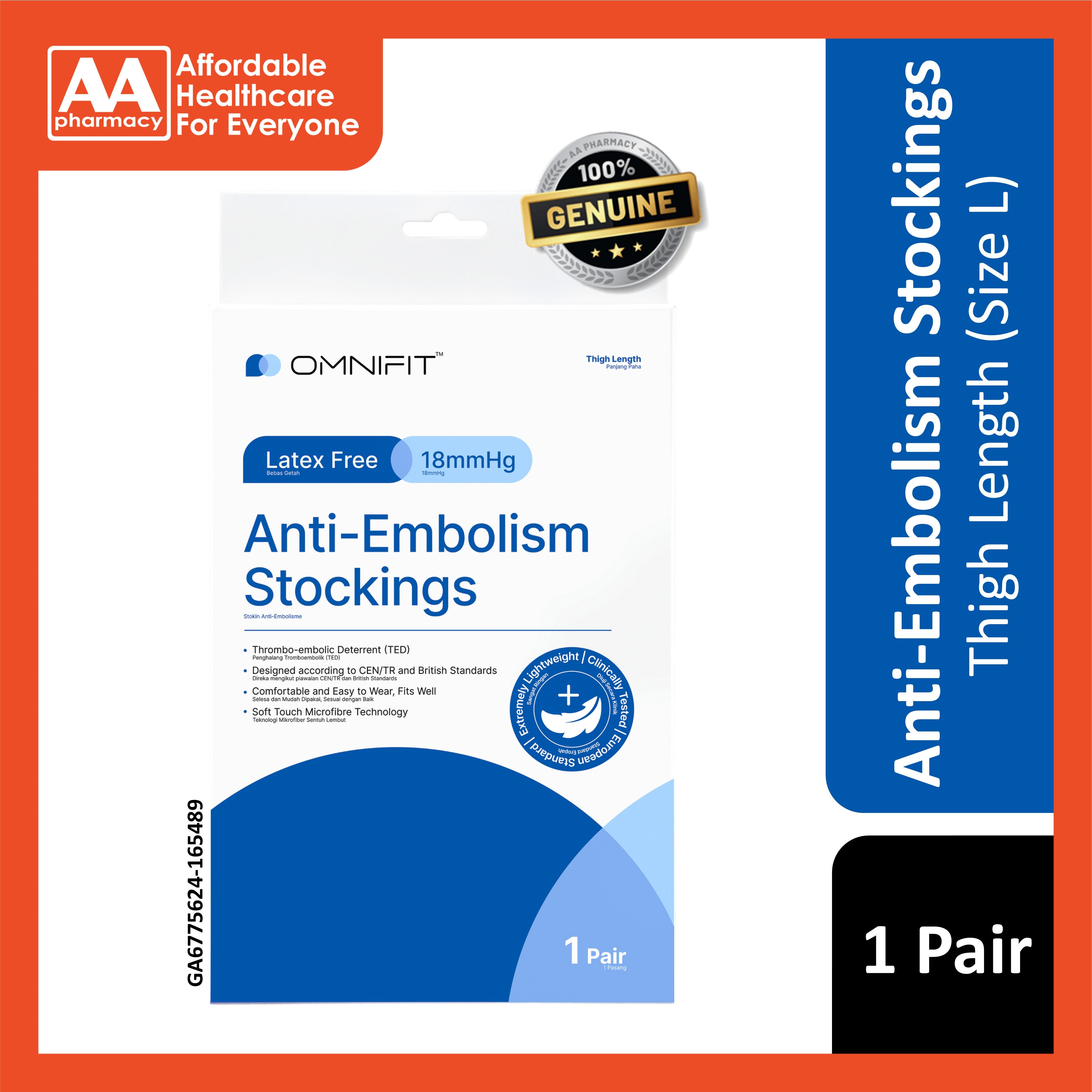 Omnifit Anti-Embolism Stockings 18mmHg (Size SS-XL) - MDA Approved