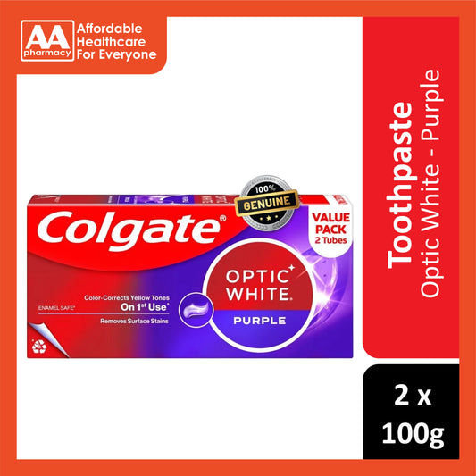 Colgate Optic White Purple Toothpaste 100g x 2 (Value Pack)