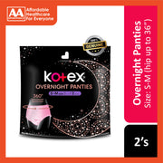 Kotex Overnight Panties (Size S-M, Hip up to 36 inches) 2's