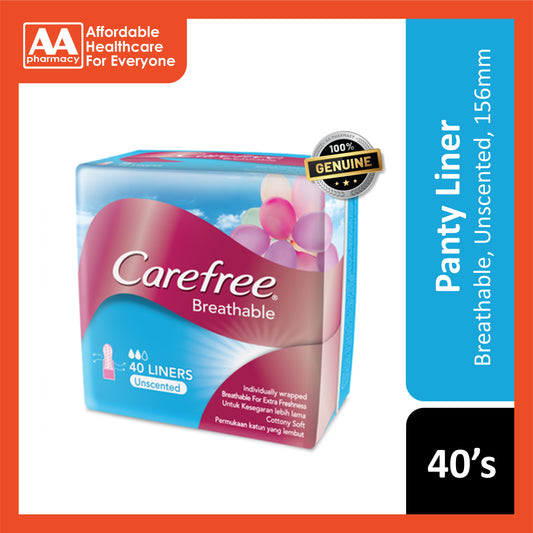 Carefree Liners (Breatheable, Unscented, 156mm) 40's