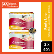 Carefree Liners (Ultra Thin, Unscented, 140mm) 2x40's