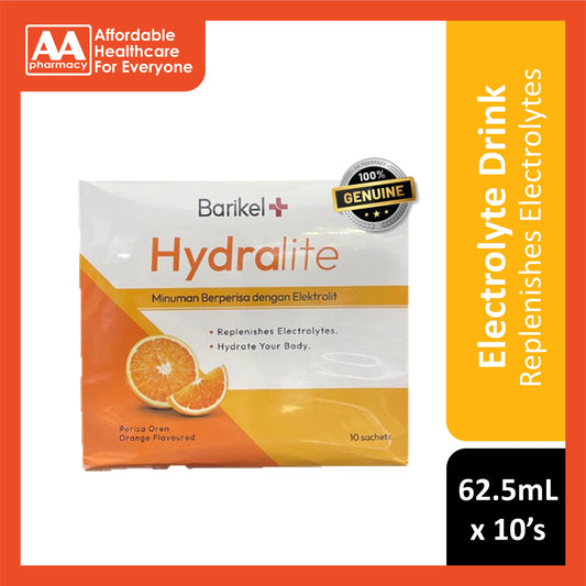 Barikel+ Hydralite Electrolyte Drink Sachet 62.5mLx10's [Orange Flavour]