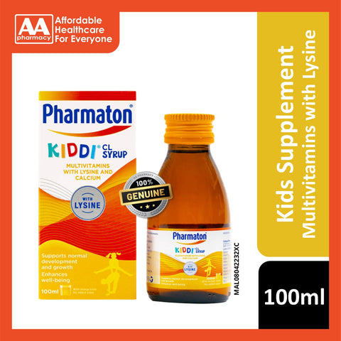 Pharmaton Kiddi CL Syrup 100ml - Multivitamins with Lysine and Calcium