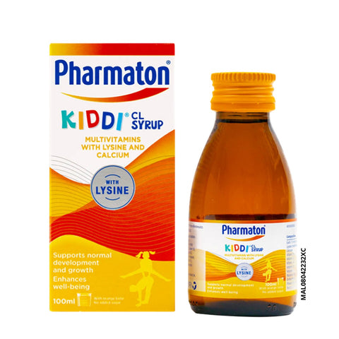 Pharmaton Kiddi CL Syrup 100ml - Multivitamins with Lysine and Calcium