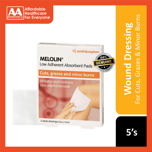 Smith and Nephew Melolin Cushioned Dressing Pad 10cmx10cm 5's