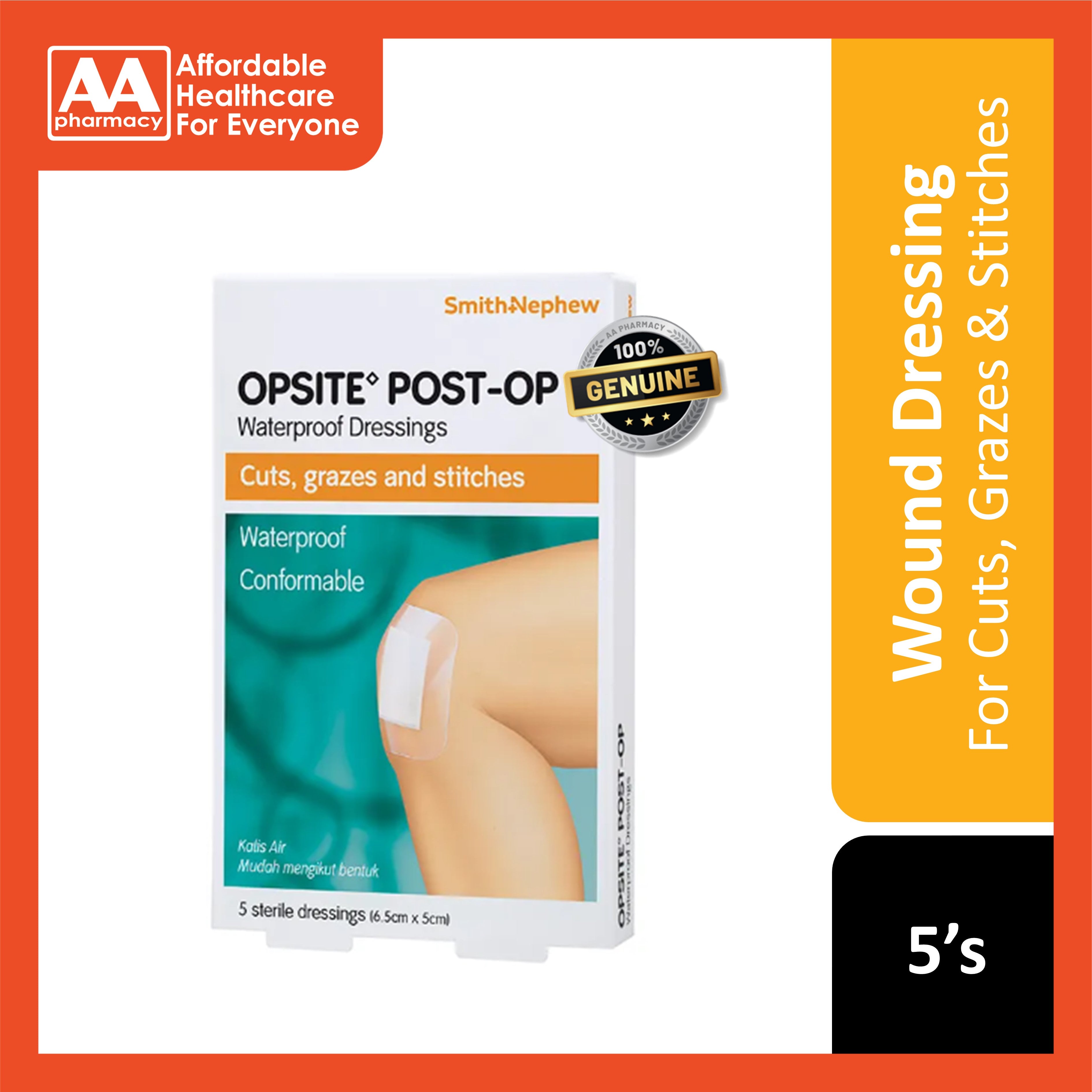 Opsite Dressing Example Smith and Nephew Opsite Post-Op Waterproof Dressing 6.5cmx5cm 5's – AA ...