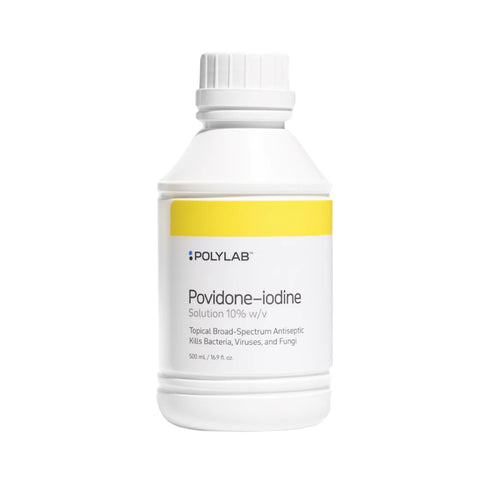 PolyLab Povidone-Iodine 10% w/v Solution 500mL