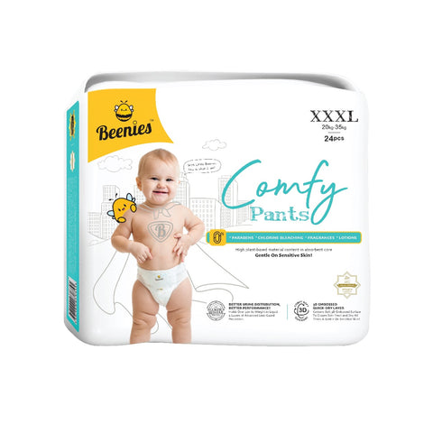 Beenies Baby Comfy Pants Size XXXL 24's (20-35kg) [Jumbo Pack]